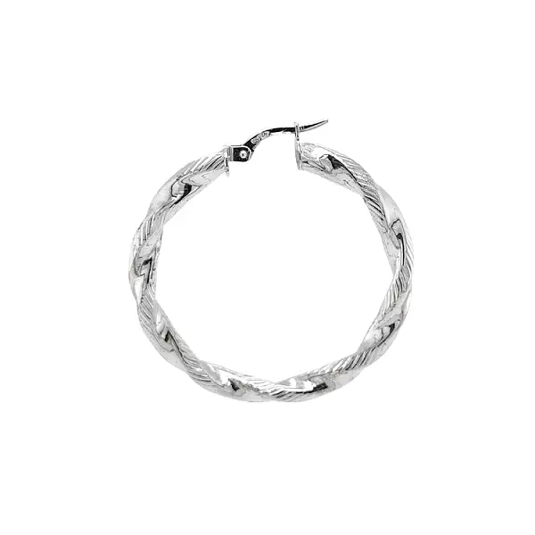 Круглые серьги из белого золота