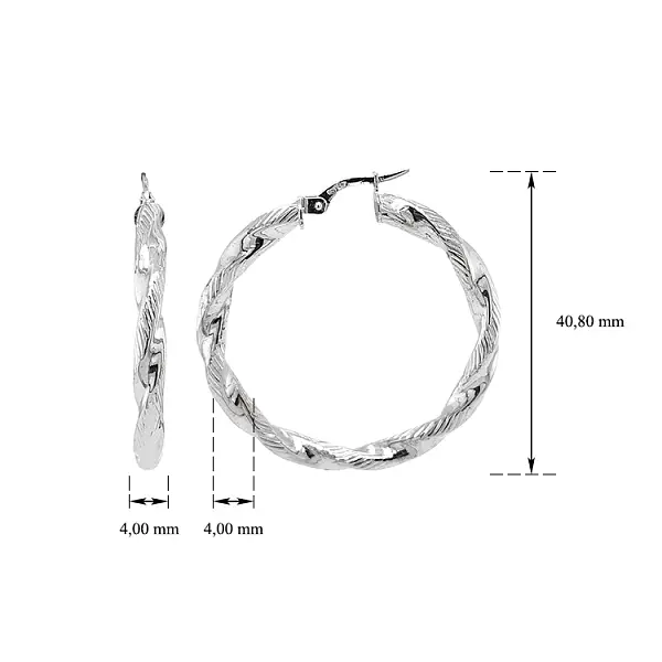 Круглые серьги из белого золота