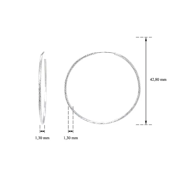 Круглые серьги из белого золота