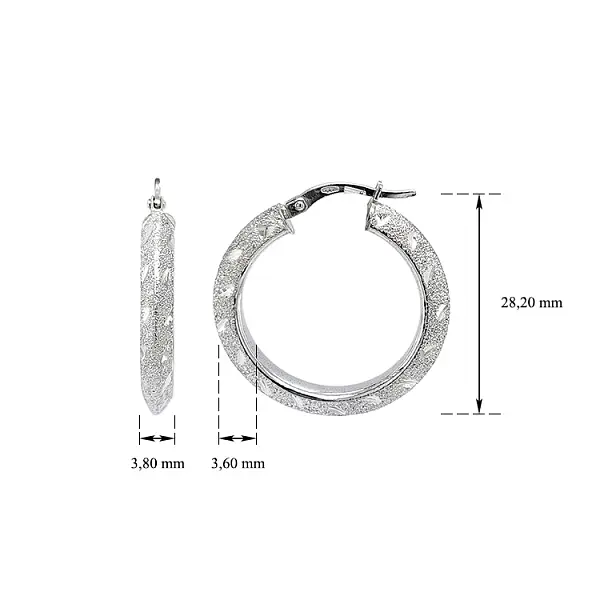 Круглые серьги из белого золота