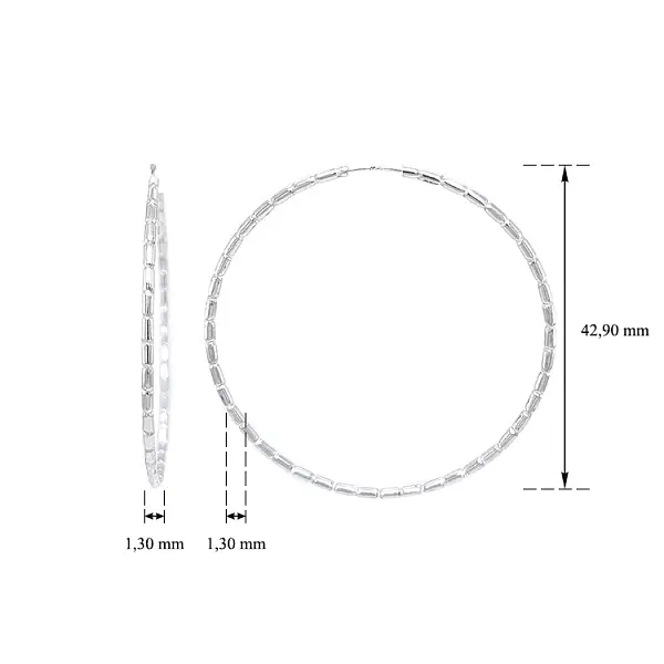 Круглые серьги из белого золота