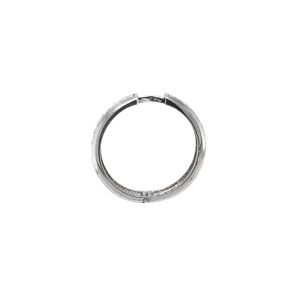 Круглые серьги с цирконами из белого золота