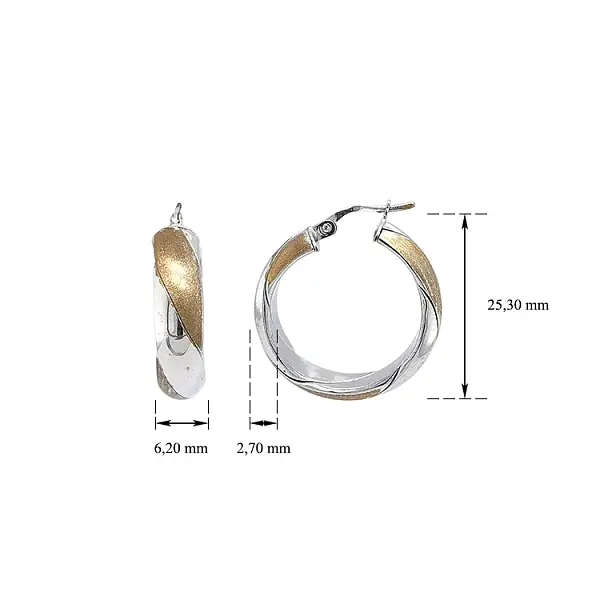 Круглые серьги из комбинированного золота