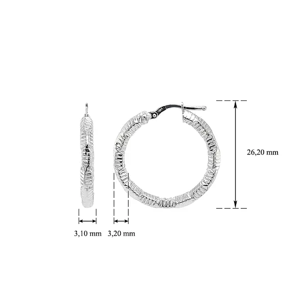 Круглые серьги из белого золота