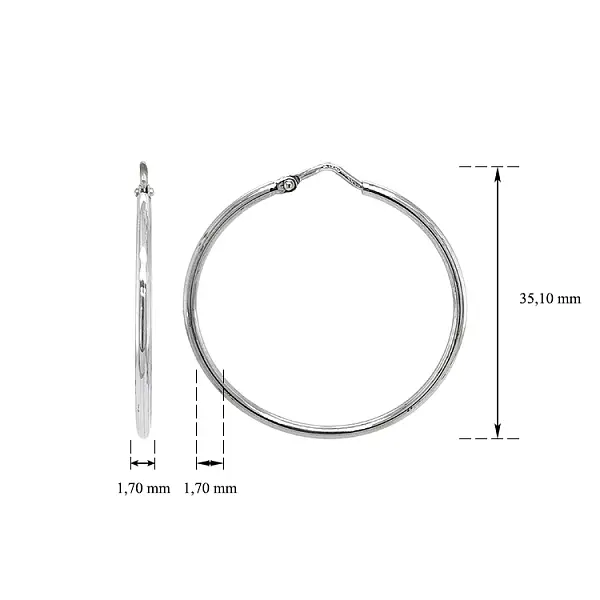 Круглые серьги из белого золота