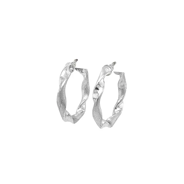 Круглые серьги из белого золота