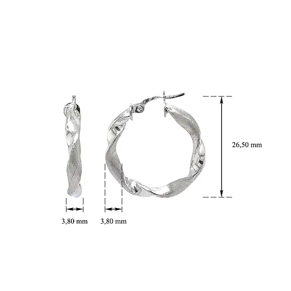 Круглые серьги из белого золота