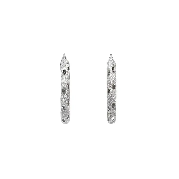 Круглые серьги из белого золота