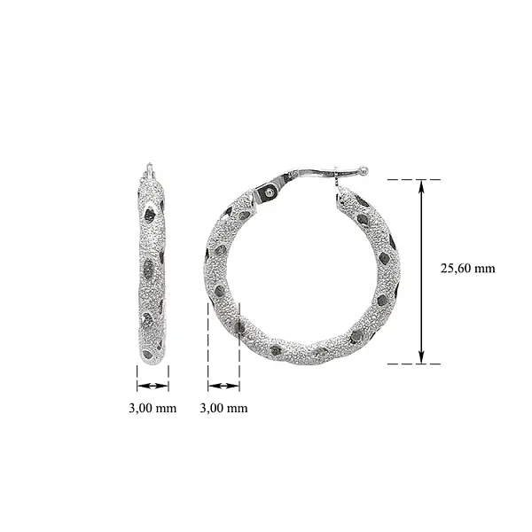 Круглые серьги из белого золота
