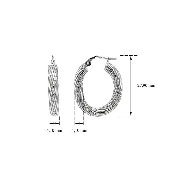 Круглые серьги из белого золота