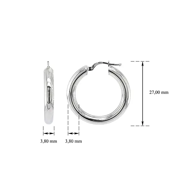 Круглые серьги из белого золота