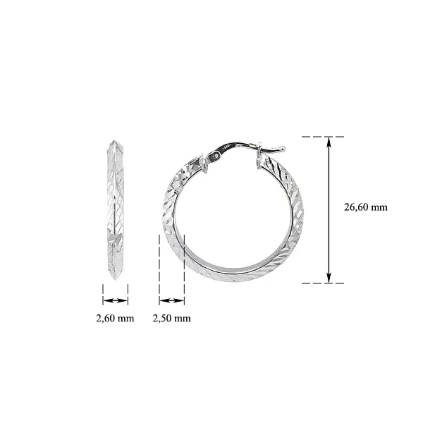 Круглые серьги из белого золота
