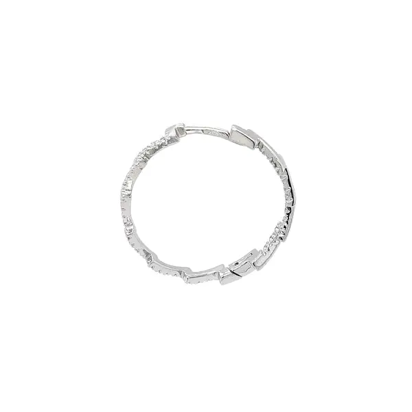 Круглые серьги с цирконами из белого золота