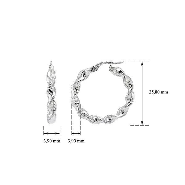 Круглые серьги из белого золота