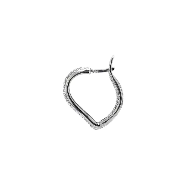 Круглые серьги с цирконами из белого золота