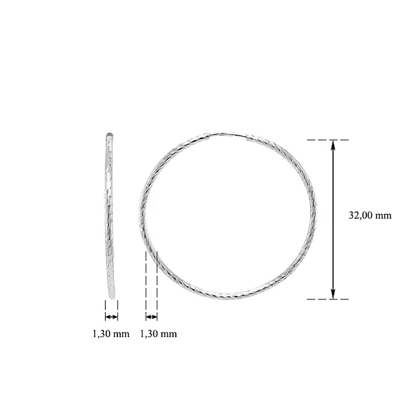 Круглые серьги из белого золота