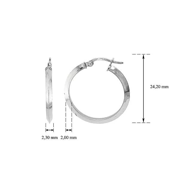 Круглые серьги из белого золота
