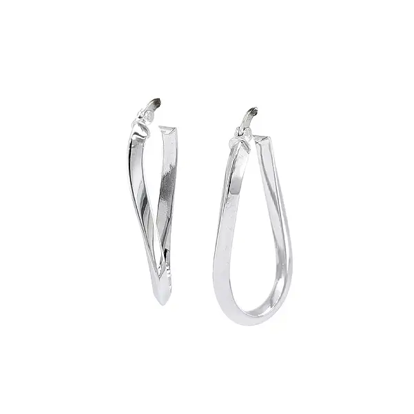 Круглые серьги из белого золота