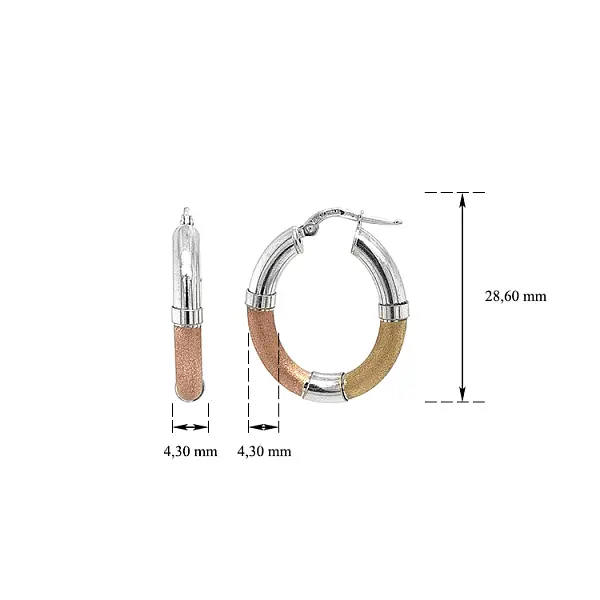 Круглые серьги из комбинированного золота