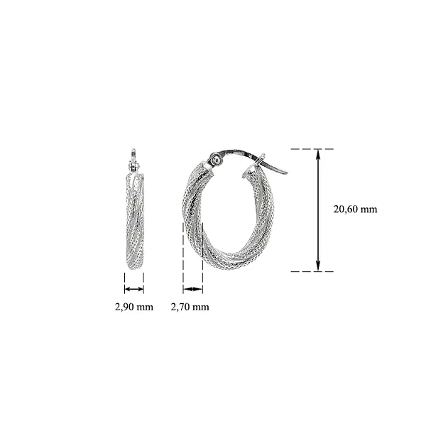 Круглые серьги из белого золота