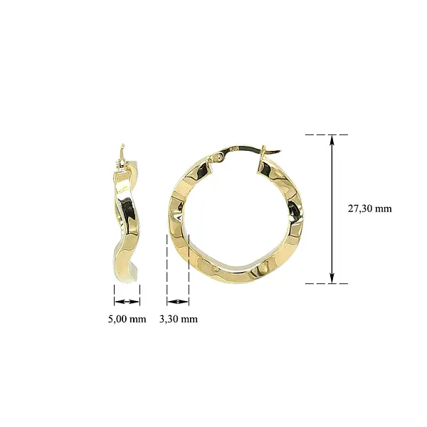 Золотые круглые серьги