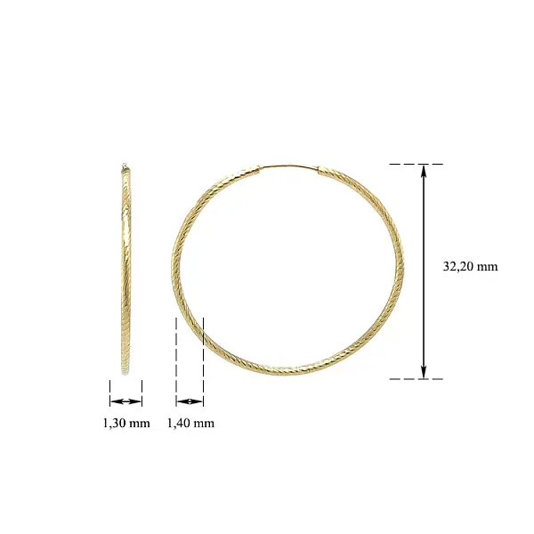 Золотые круглые серьги