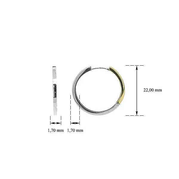 Круглые серьги из комбинированного золота