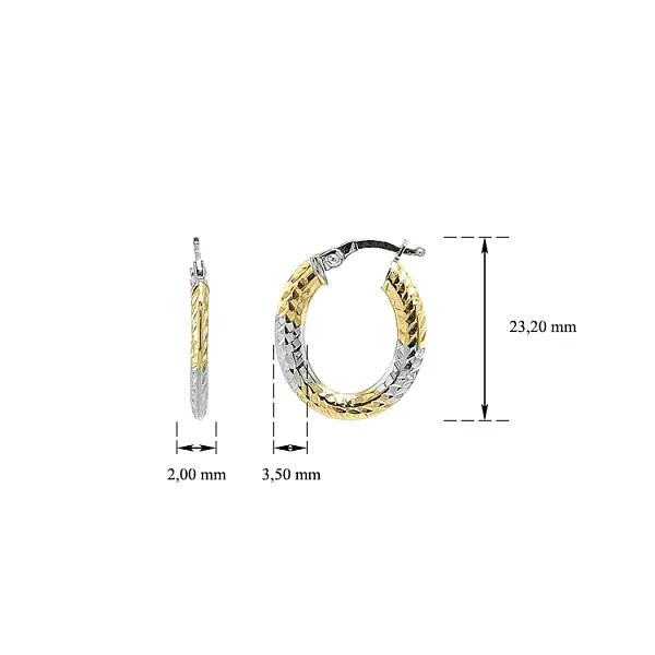 Круглые серьги из комбинированного золота