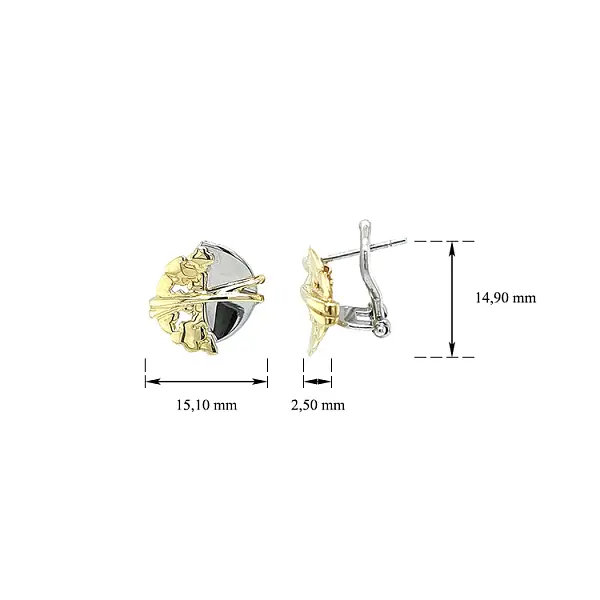 Серьги из комбинированного золота