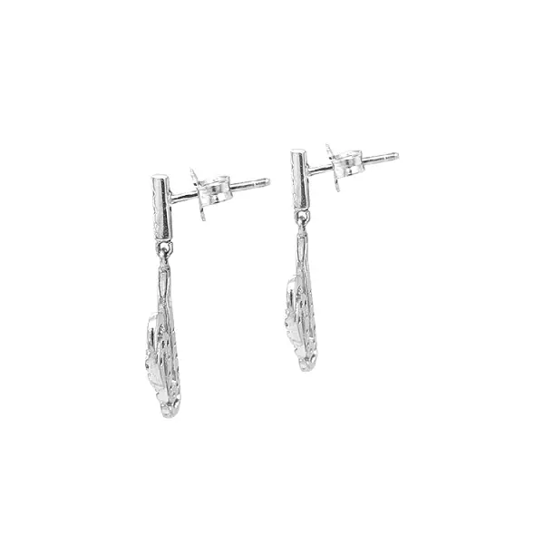 Золотые серьги-пусеты с цирконами