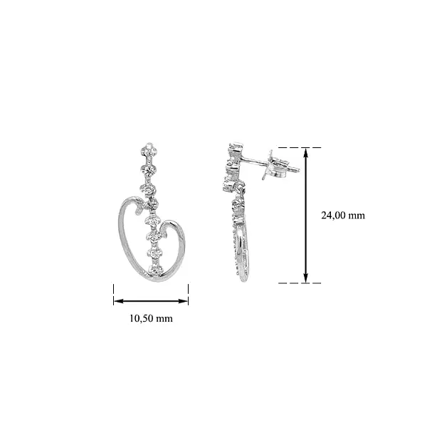 Золотые серьги с цирконами