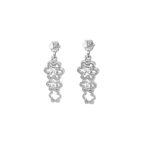 Золотые серьги-пусеты с цирконами