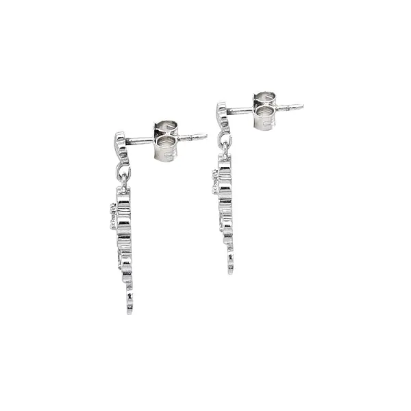 Золотые серьги-пусеты с цирконами