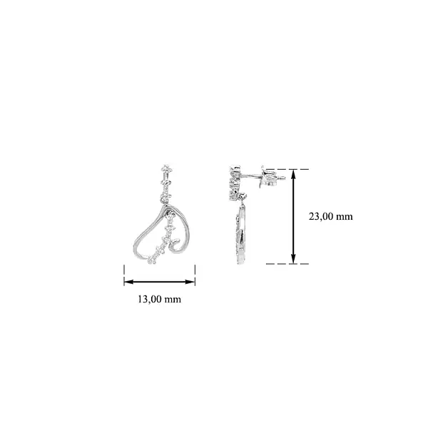 Золотые серьги-пусеты с цирконами