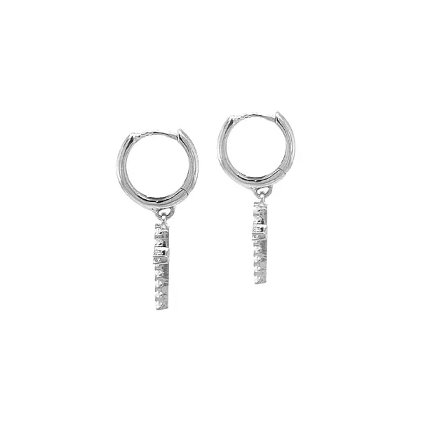 Золотые серьги Крест с цирконами