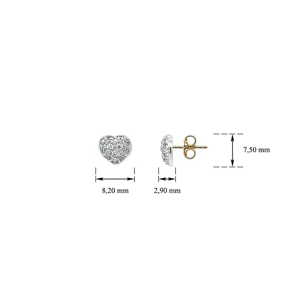 Серьги с цирконами в золоте