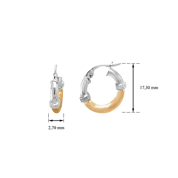 Золотые серьги Кольца из комбинированного золота