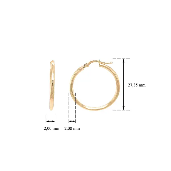 Золотые круглые серьги