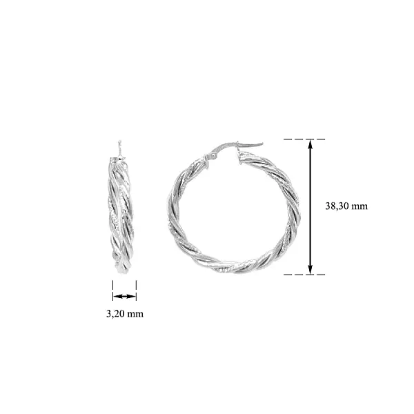 Круглые серьги из белого золота