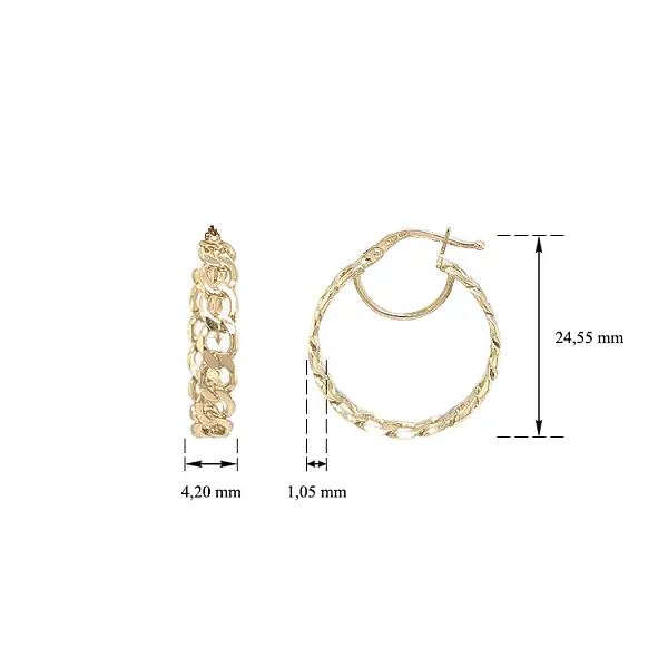 Золотые круглые серьги