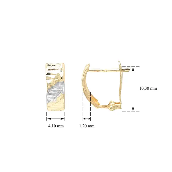 Золотые серьги из комбинированного золота