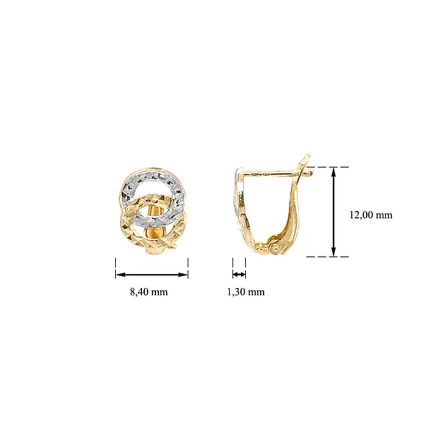 Серьги из комбинированного золота