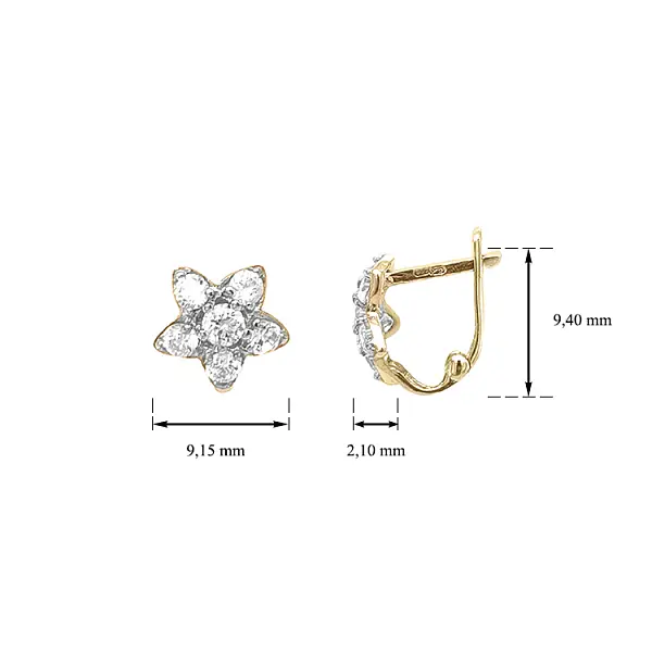 Золотые серьги с цирконами