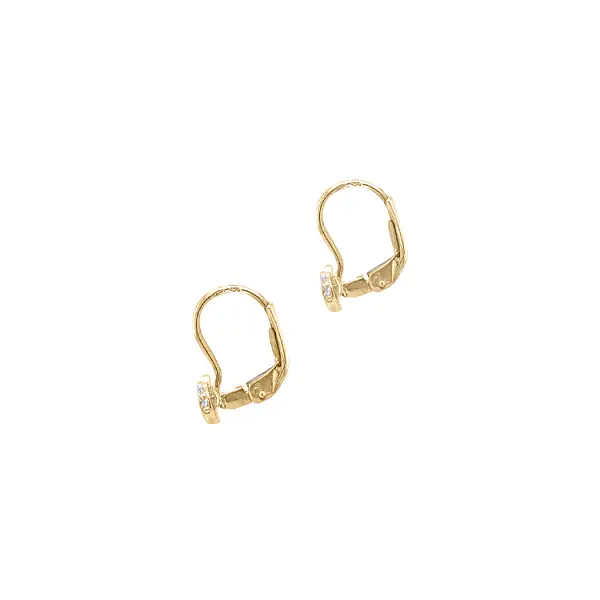 Золотые серьги Сердца с цирконами