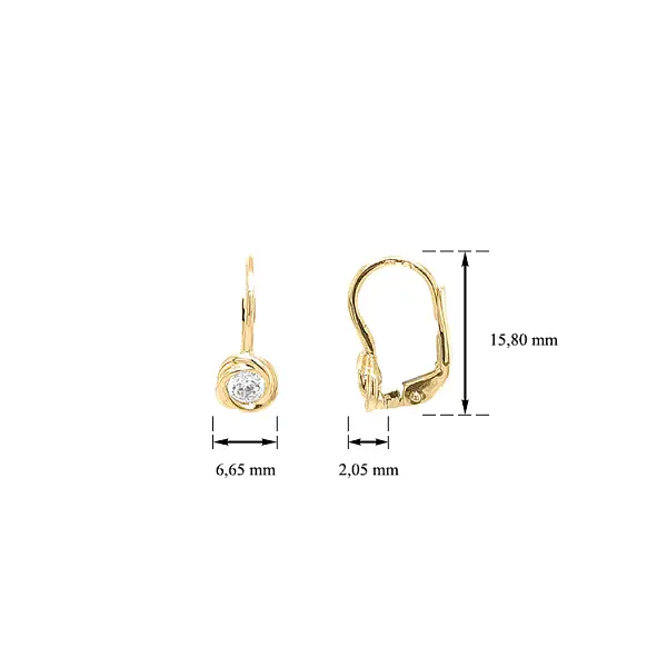 Золотые серьги с цирконами