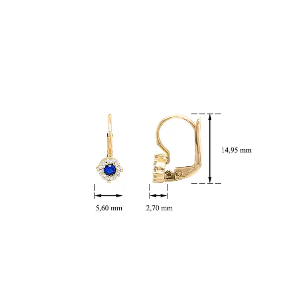 Золотые серьги с цирконами