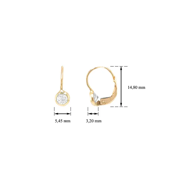 Золотые серьги с цирконами