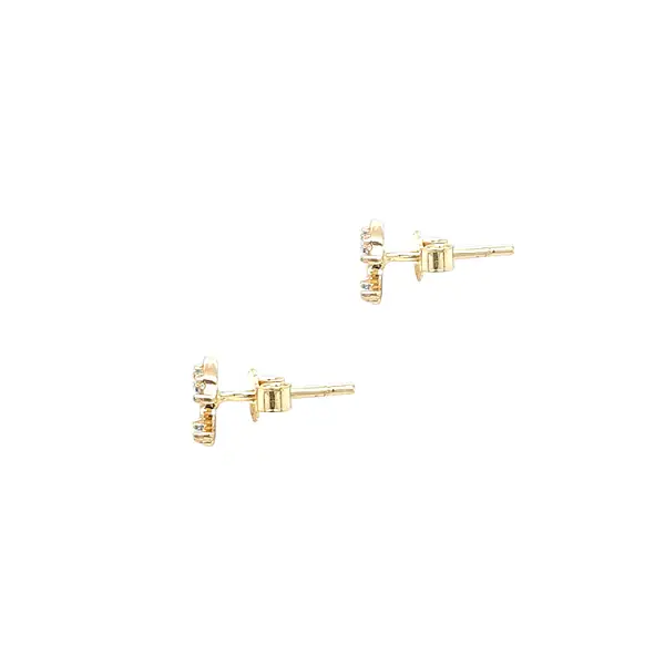 Золотые серьги 'Полумесяц' с цирконами