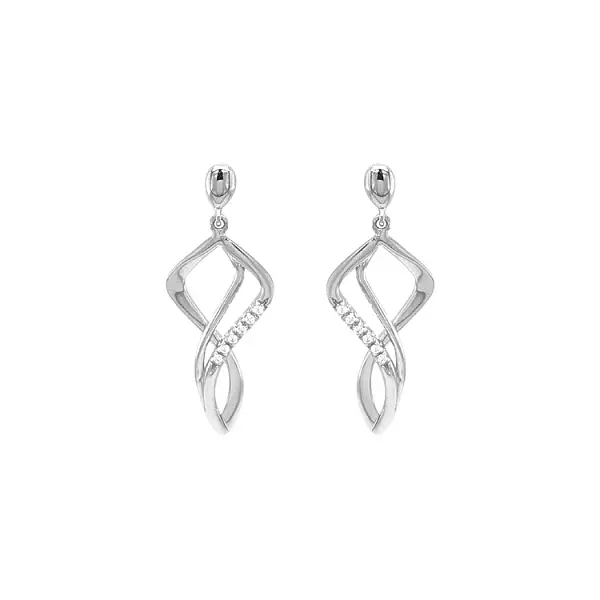 Золотые серьги-пусеты с цирконами