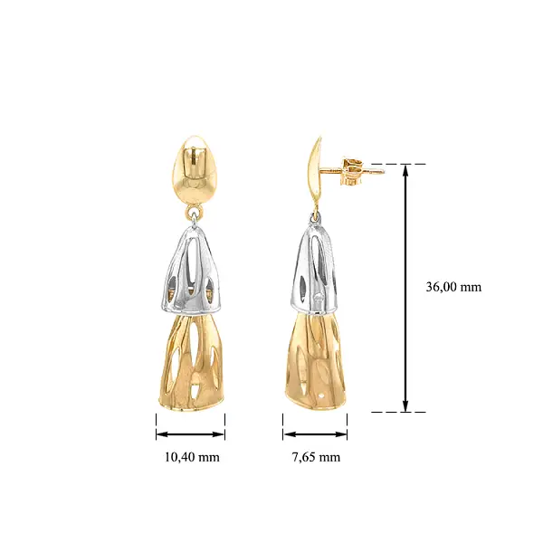 Серьги из комбинированного золота